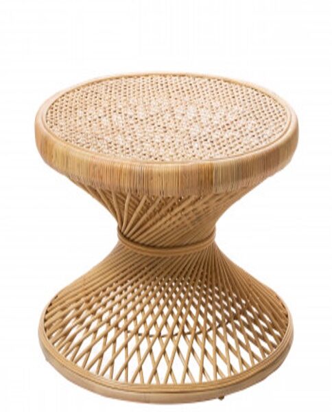 table basse d'appoint en rotin pour les événements et mariages par Loc'N Chic dans les Landes et le Pays basque